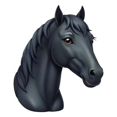 Cinematic Cute Yawning Black Horse Portrait Emoji, Head tilted slightly with a dramatic, wide-open yawn, revealing a soft, sleek black fur with a subtle shimmer, floppy ears slightly drooping, round dark eyes barely open in drowsy contentment, Simplified yet irresistibly adorable features, highly detailed, glowing with a soft, cozy glow, high shine, relaxed yet expressive, stylized with a touch of whimsy, bright and endearing, soft glowing outline, capturing the essence of a sleepy yet affectionate horse, so drowsy it feels like it could stretch out of the screen and curl up for a nap! sticker