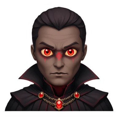 Evil, shadowie Male lord with Red glowing eyes and  sticker