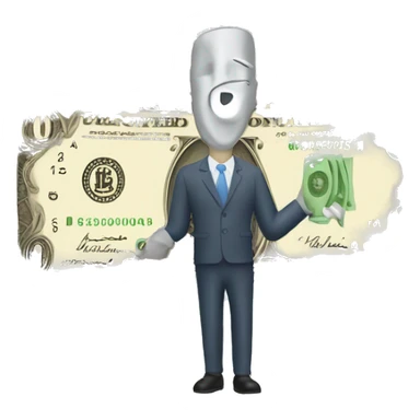 stick figure holding cash sticker