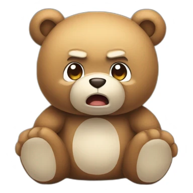 really angry cute cuddly bear toy sticker