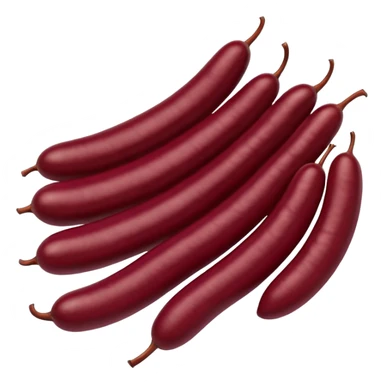 group of red kidney beans, 3 to 5, loosely arranged, smooth and glossy, deep maroon color, curved kidney shape, some size and color variation, dry and firm, 3D clean style, transparent background sticker