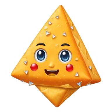 diamond-encrusted dorito with face sticker