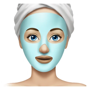 Lady with blue eyes face mask spa beauty full face relaxing sticker