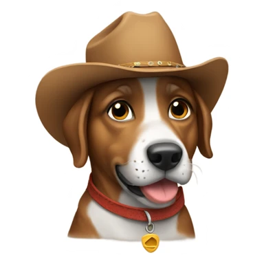Dog wearing a cowboy hat sticker