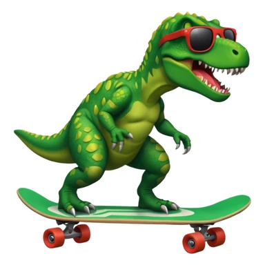 T rex riding a skateboard with sunglasses  sticker