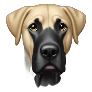 black lab great dane mix with white chest sticker