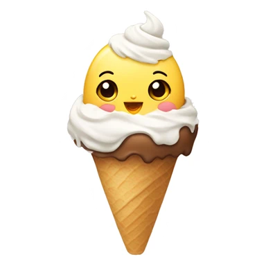 Cute Chick eating ice cream sticker