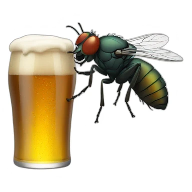 A fly drinking beer sticker