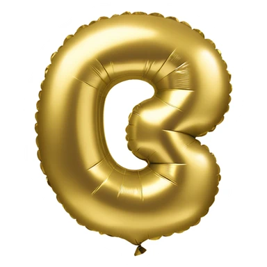 gold foil number balloon  sticker