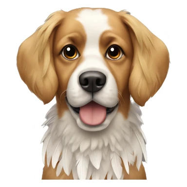 Dog with feathers sticker