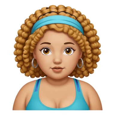 curly fat girl with headband, sportsy sticker
