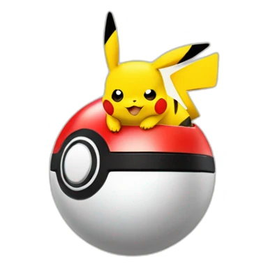Pikachu sur pokeball sticker