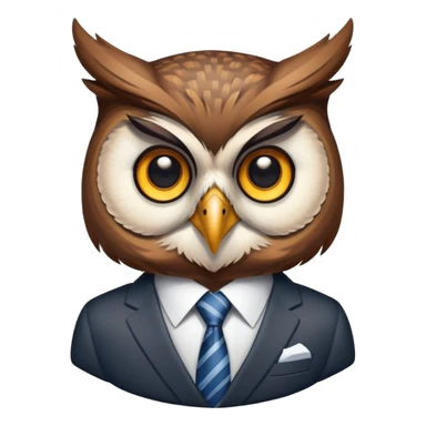 owl wearing a business suit sticker