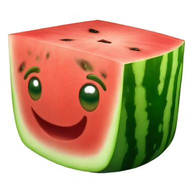 Cube shaped watermelon sticker