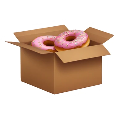 brown box of six donuts sticker