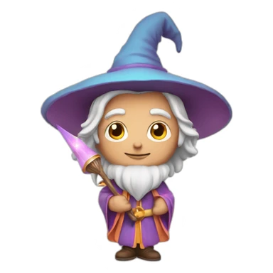 wizard with wand in peachy colors sticker