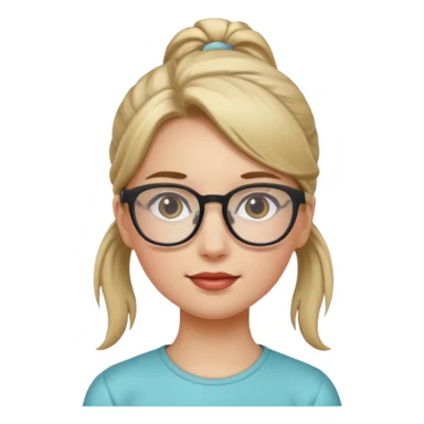 Ponytail Girl with Glasses sticker
