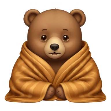 bear cozy in blanket sticker