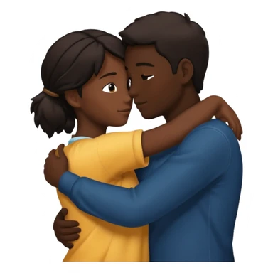 Two people hugging. They are facing each other. Silhouette only.  sticker