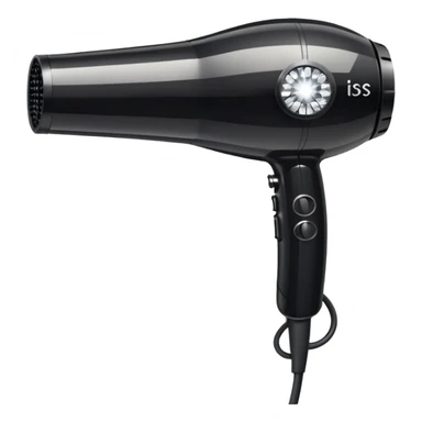 black blow dryer covered in diamonds sticker