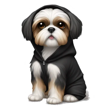 Shih tzu in black hoodie sticker