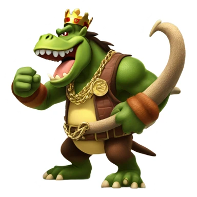 King K Rool fighting Donkey Kong sticker