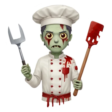 black zombi man chef sticker