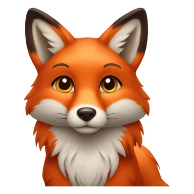 red pretty fox with heart sticker