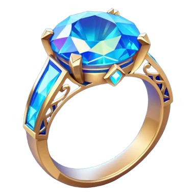 fantasy magic blue ring low poly sticker