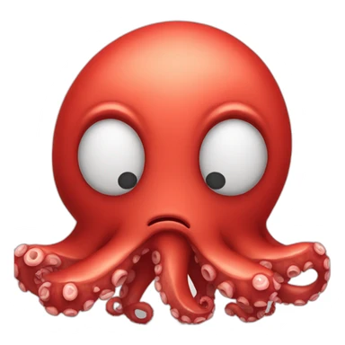 red octopus sad sticker