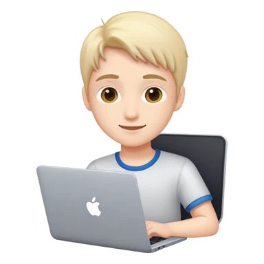 Pupil of online school on a laptop (satisfied) sticker