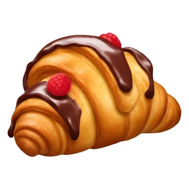 Croissant with red fchocolate  sticker