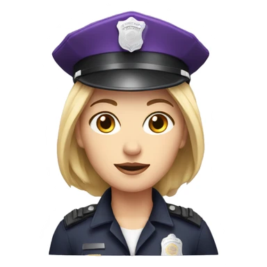  white woman in purple police hat sticker