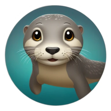 loutre sur un éléphant sticker