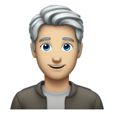 Blue eyed man with dark gray hair  sticker