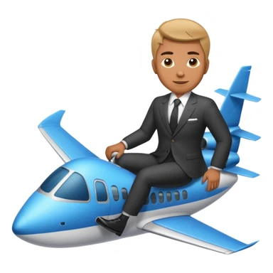 Suit man riding a jet plane sticker