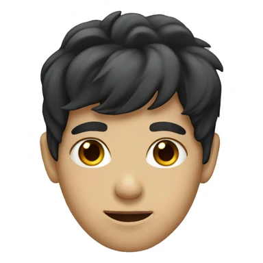 human face with dark hair sticker