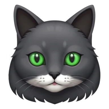 completely solid dark grey cat with green eyes and white paws sticker
