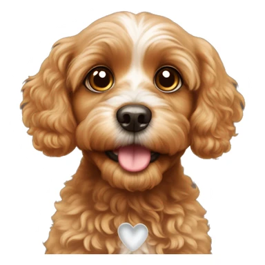 Cavapoo looking up with big, heart-melting eyes. Maybe add sparkles and tiny hearts around the eyes  sticker