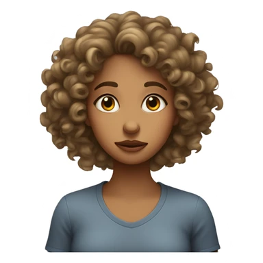 girl with curly hair tan girl rolling her eyes sticker