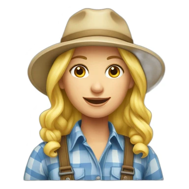 Pretty blonde farmer girl sticker