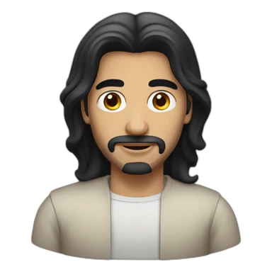 middle eastern man with long black hair sticker