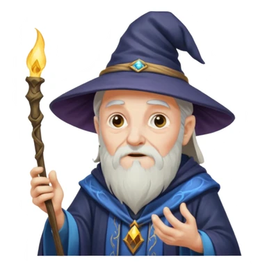 old wizard casting spells sticker