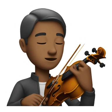 man playing the violon with eyes closed sticker