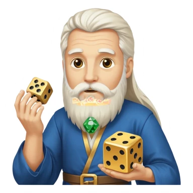 The God in the Bible holding dices on his hands sticker