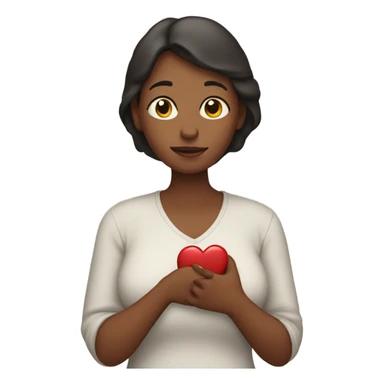 Mother holds her heart in her arm sticker