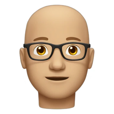 bald guy with brown eyes and glasses sticker