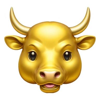 gold bull emodji vector sticker