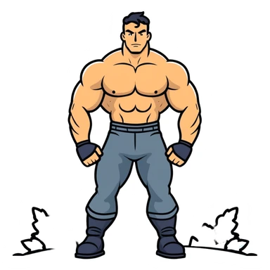 Buff man in snow sticker