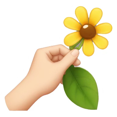 pinched fingers with flower sticker